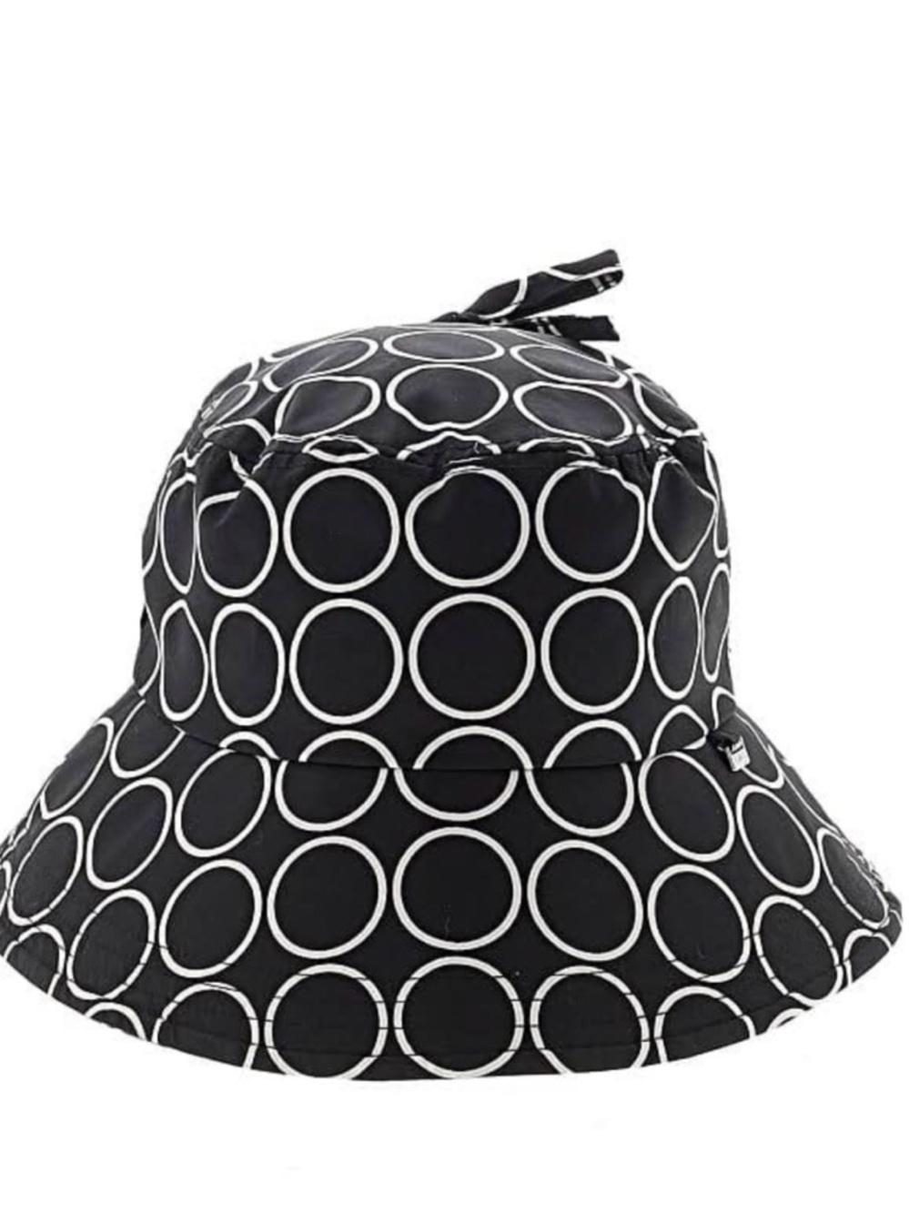 totes Black and White Circle-Print Bucket Hat
